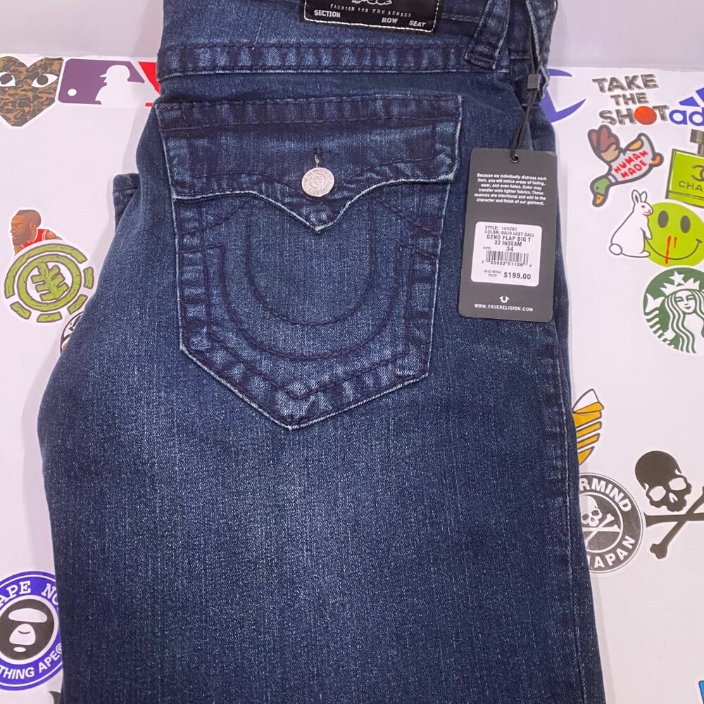 New True Religion Geno Flap Big T GGJD Last Call 34x32 Relaxed Slim